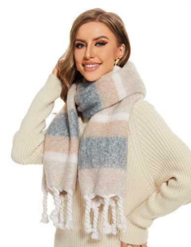 Bestshe Large Chunky Scraf for Women Winter Warm Oversized Blanket Scarf Fashion Long Thick Scarf | Amazon (US)
