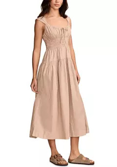 Lucky Brand Cinched Waist Poplin Midi Dress | Belk