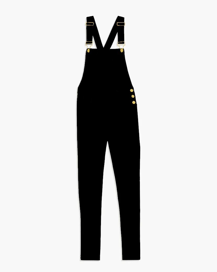 High-Rise Skinny Overalls - Black L | We Wore What