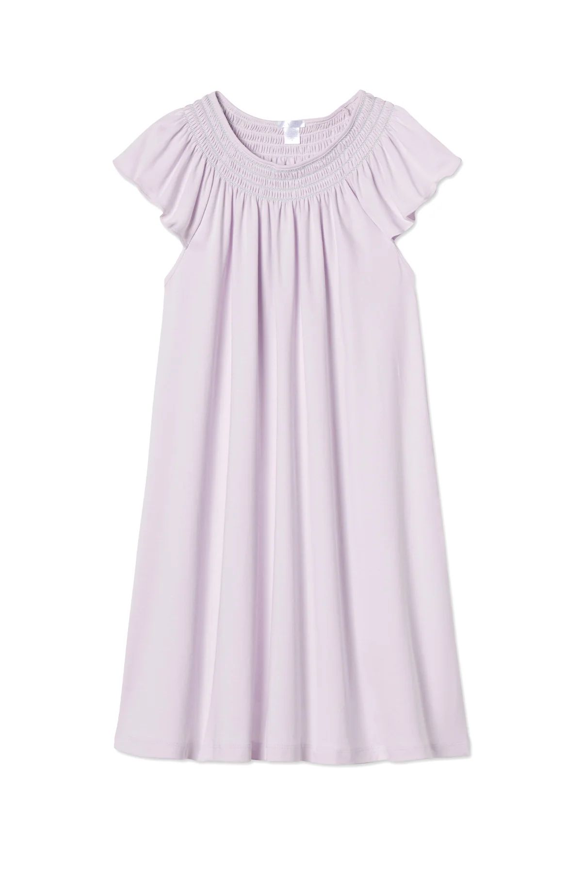 Pima Smocked Flutter Nightgown in Thistle | Lake Pajamas