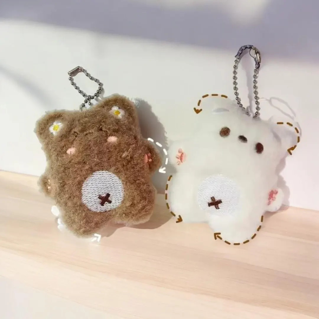 Cute Fluffy Cartoon Bear Keychain, Kawaii Keychain, Plushie, Keychain, Kawaii Keychain, Backpack ... | Etsy (US)