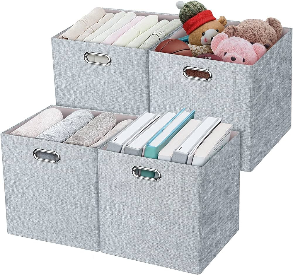 Posprica 3X Thicker Fabric Storage Cubes 13 inch Collapsible Storage Bins for Organization, Cubby... | Amazon (US)
