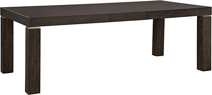 Signature Design by Ashley Hyndell Contemporary Dining Extension Table, Seats up to 8, Dark Brown | Amazon (US)