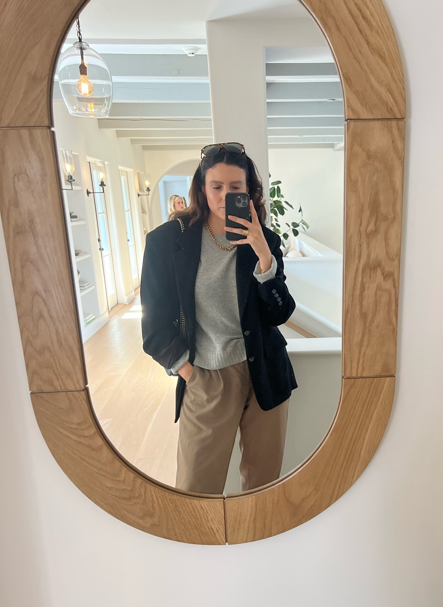 Dressy, cozy layers; oversized blazer + Jenni Kayne everyday sweater (size small, code ALYSSANPONTICELLO25 for 25% off) 

#LTKSeasonal