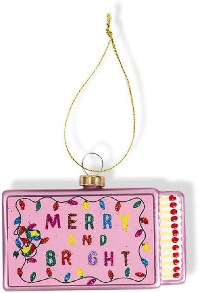 Furbish Glass Tree Decoration Decorative Hanging Ornament, Festive Stocking Stuffer - Merry & Bri... | Amazon (US)