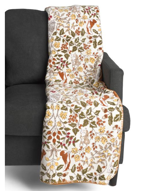 Merlan Woodlands Reversible Solid Whipstitch Throw | TJ Maxx