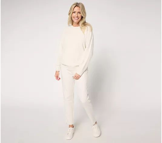 Barefoot Dreams Petite CozyChic Lite Pullover & Straight Leg Pant - QVC.com | QVC