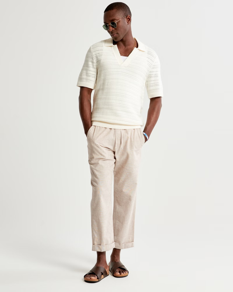 Linen-Blend Pull-On Pant | Abercrombie & Fitch (US)