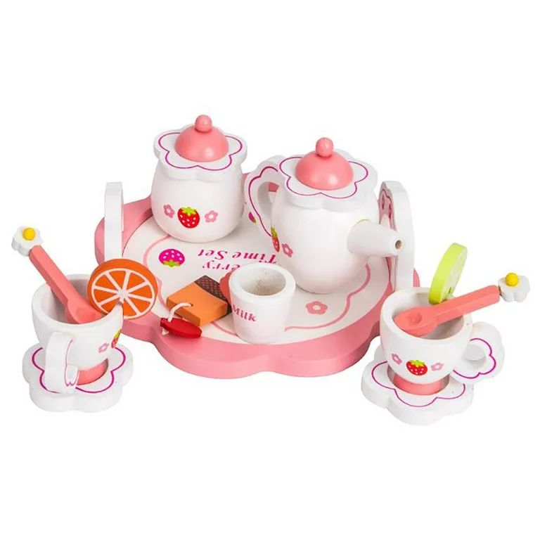Moonvvin Tea Set Toy Kitchen Toys With Storage Box Girl Children Party Gift Simulation Wooden Pre... | Walmart (US)