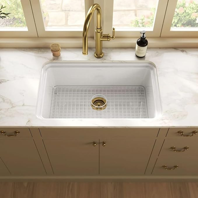 Kohler K-36255 Audrine by Studio McGee 30" Undermount Single Basin Fireclay Kitchen Sink with Bas... | Amazon (US)