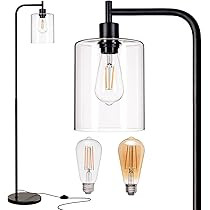 Nateuiy Table Lamp, Industrial Desk Lamp with USB Charging Port, Modern Dimmable Bedside Nightstand  | Amazon (US)