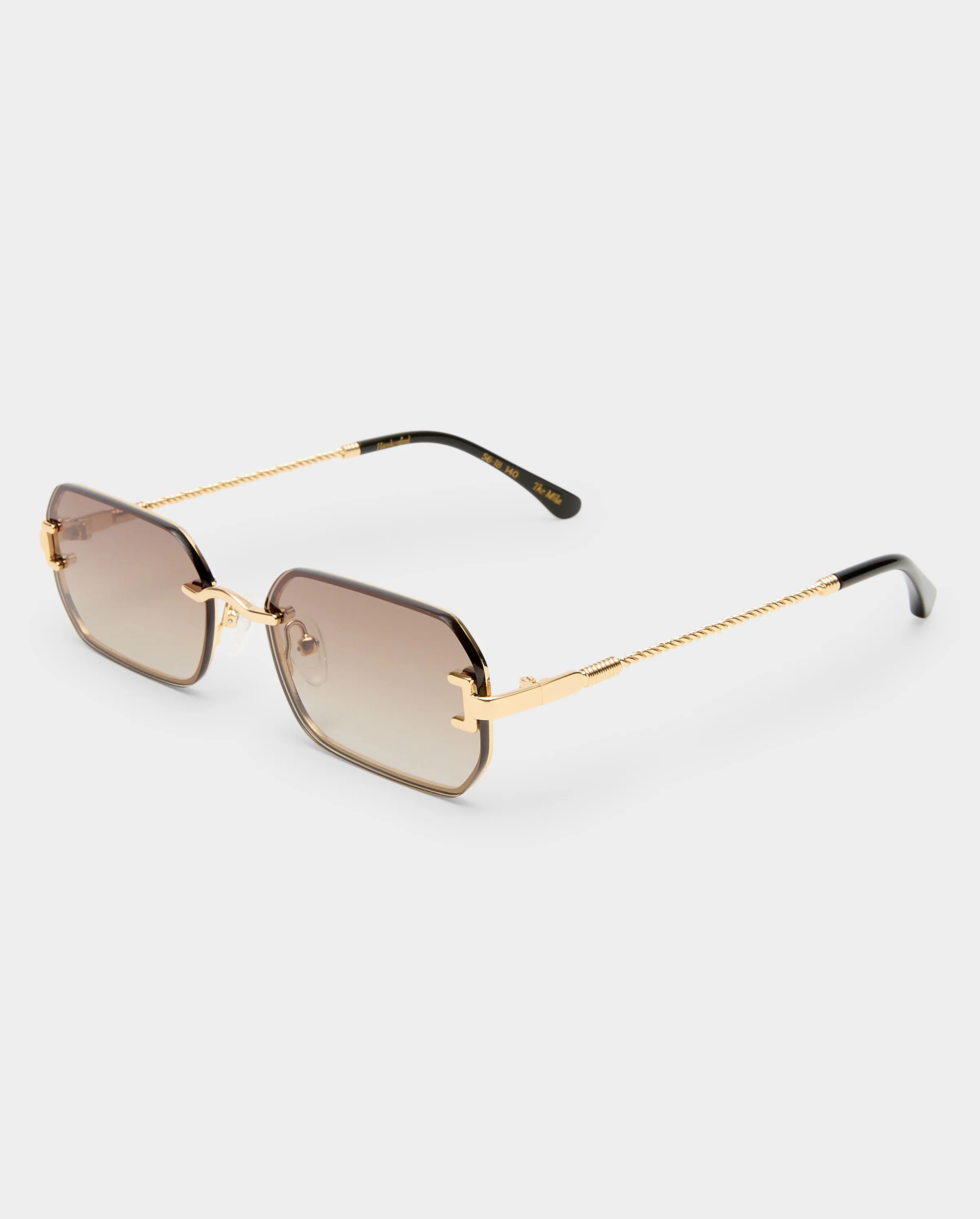 The Mila Gold Female Rectangle Sunglasses | Luv Lou | Luv Lou