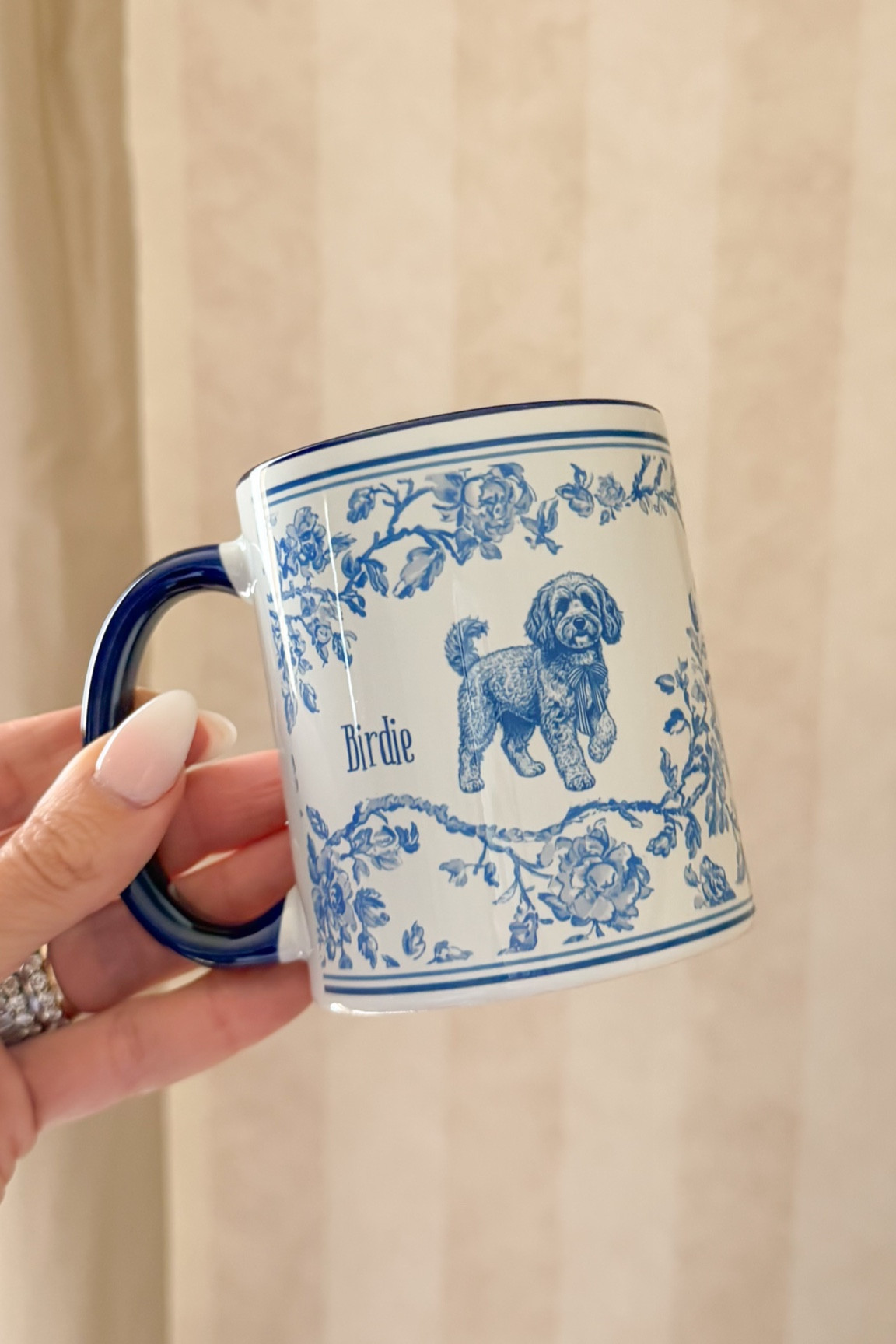 Cutest Cavapoo mug! Personalized with your dog’s name. My mom had this waiting in my bedroom for me when we came to visit 🥰