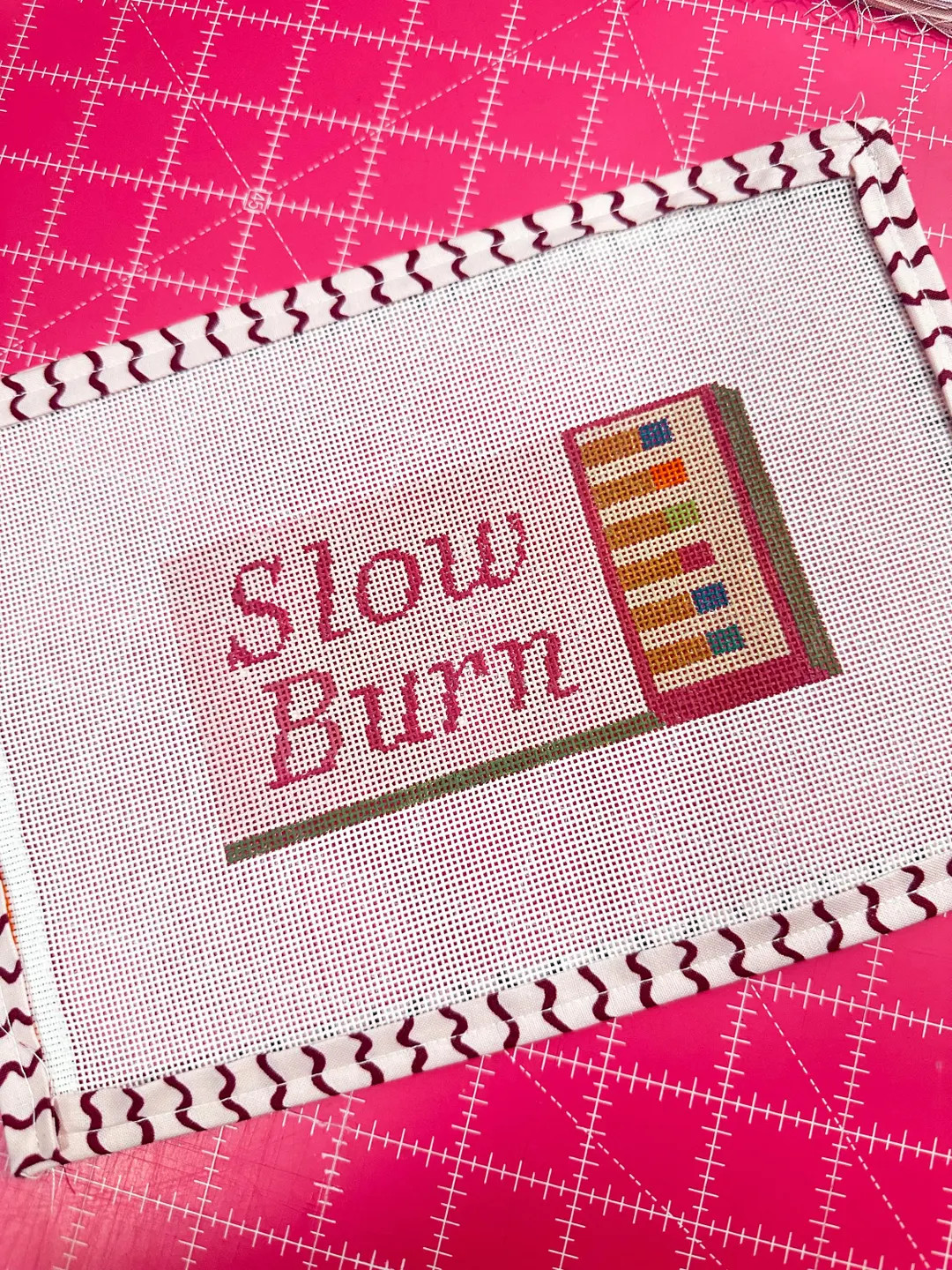 Trope Matchbook Needlepoint Canvas – Unique and Fun Needlepoint Design- 18 mesh canvas | Etsy (US)