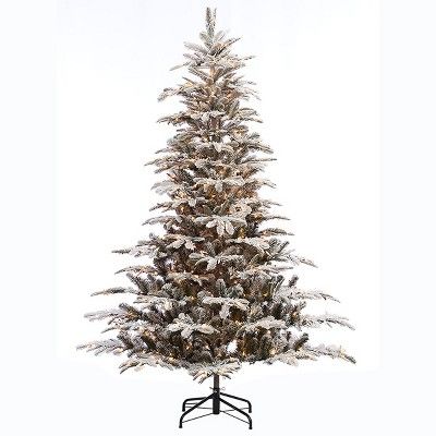 7.5ft Pre-lit Artificial Christmas Tree Flocked Full Alaskan Fir | Target