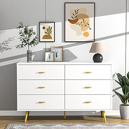 Trent Home Contemporary 6 Drawer Dresser in White | Amazon (US)