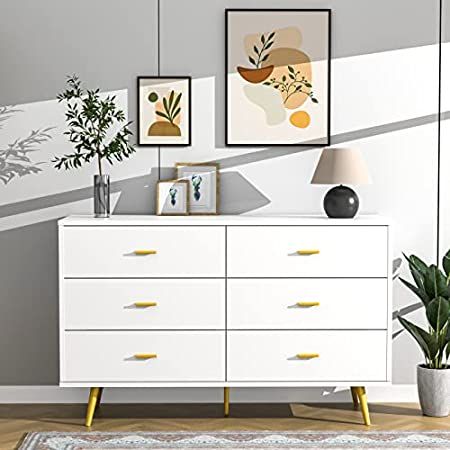 Trent Home Contemporary 6 Drawer Dresser in White | Amazon (US)