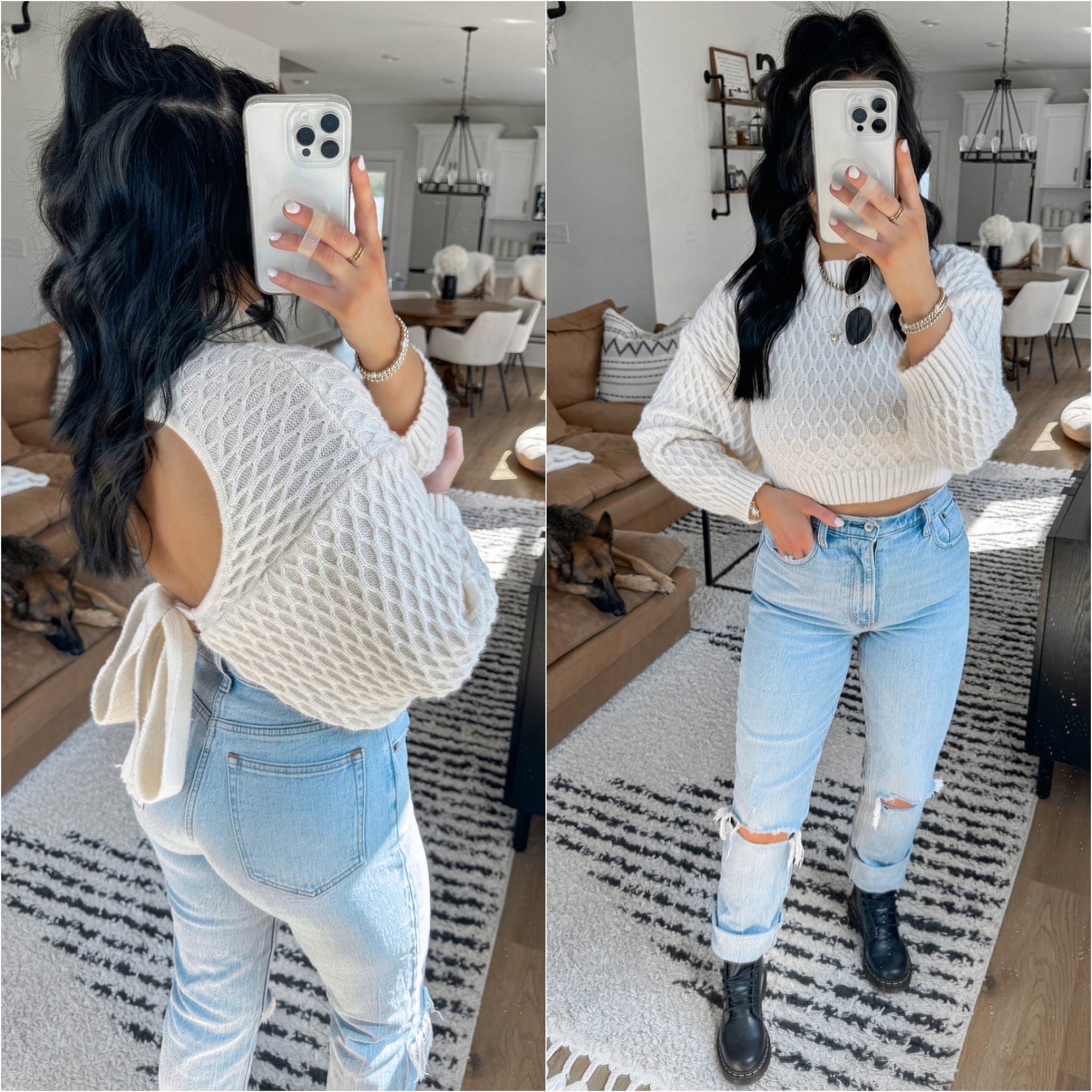 The Cutest Open-Back Sweater for Fall 🍁

Sweater — small
Jeans — 26L

If you’ve been looking for the prettiest, coziest sweater for fall that you could cozy up in during the day but also dress it up for date night — this is the one 👏🏼 I love the open back with the bow tie detail at the bottom & it’s perfect to style casually like I did, or dress it up for a night out! I styled it with my docs (they’re the perfect fall boot) — I would absolutely wear this outfit for fall brunch or all the fall weekend festivities! 



#LTKFindsUnder50 #LTKFindsUnder100 #LTKShoeCrush