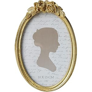 Sunlit Vintage Picture Frame 4x6 Inch, Oval Antique Photo Frames with Glass Front, Luxury Photo Disp | Amazon (US)