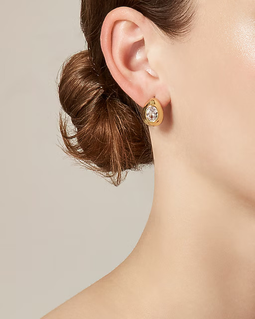Crystal and enamel hoop earrings | J. Crew US