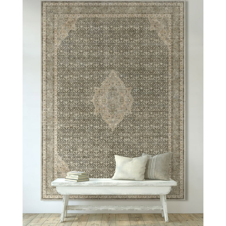 Well Woven Asha Lilith Vintage Oriental Grey Beige 5'3" x 7'3" Area Rug | Walmart (US)