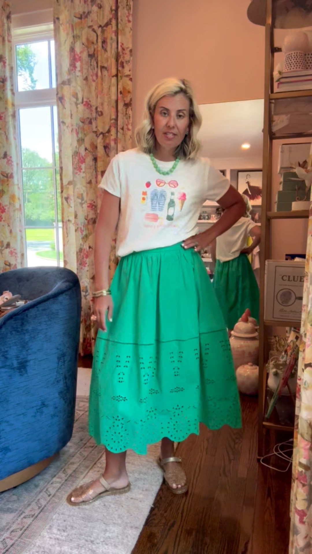 Showing you how I mix and match a set with other pieces in my closet. This green set is on major sale!
Top - xs 
Skirt - xs 
Mersea top - one size 
Tees - xs
Tnuck top - xs
Shoes - 8 tts

*Use Catherine20 for 20% off my bracelets

#LTKdayinmylife #LTKmomlife #LTKSaleAlert