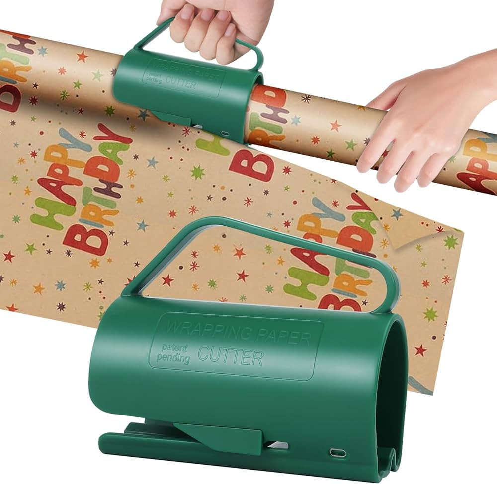 Wrapping Paper Cutter, Decoration Roll Paper Gift Wrap Cutter for Birthday Thanksgiving Christmas... | Amazon (US)