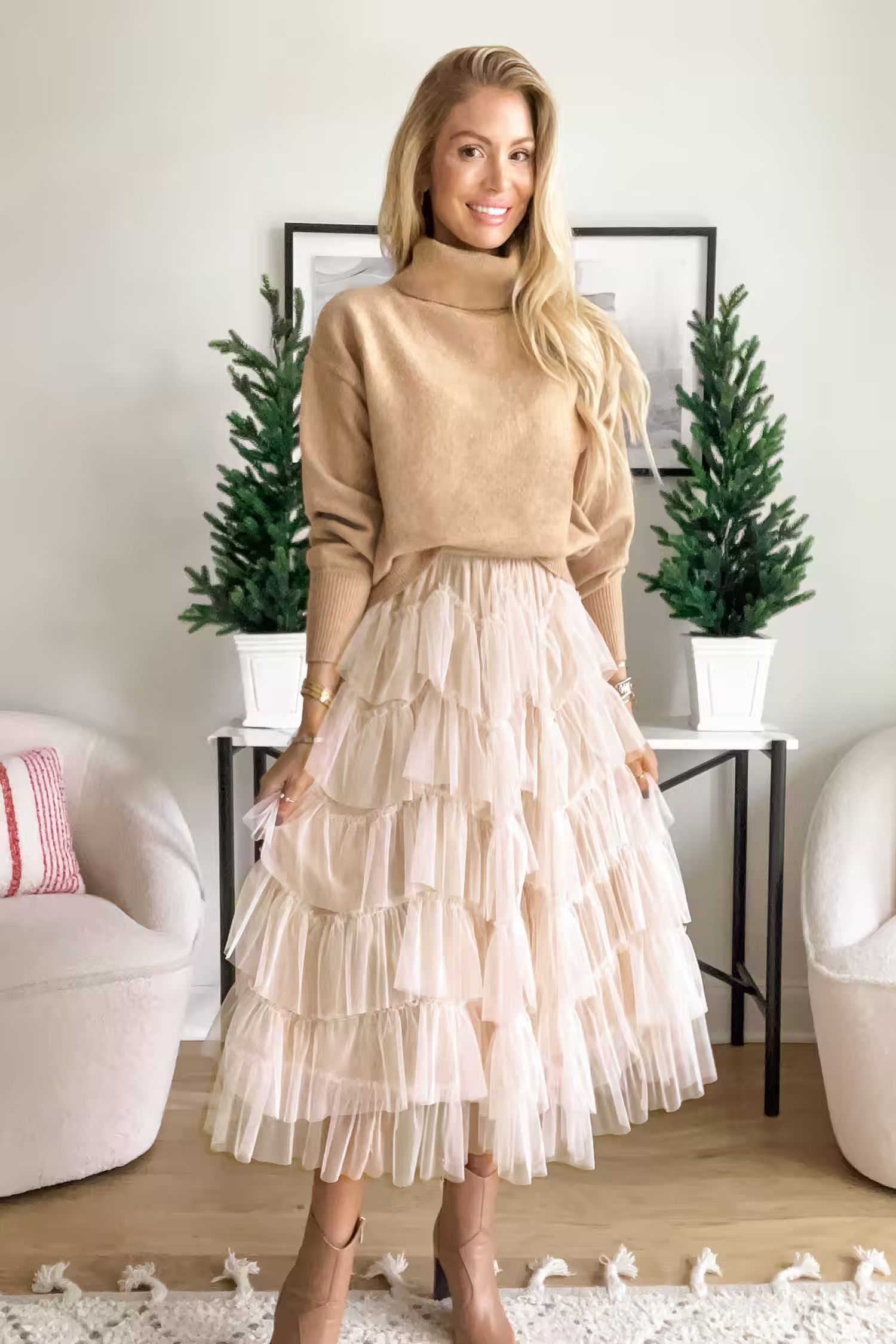 In the Groove Tufted Tulle Maxi Skirt | Cupshe US