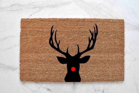 Rudolph Doormat, Welcome Mat, Outdoor Rug, Doormat, Cute Doormat, Christmas Doormat, Winter Decor... | Etsy (US)