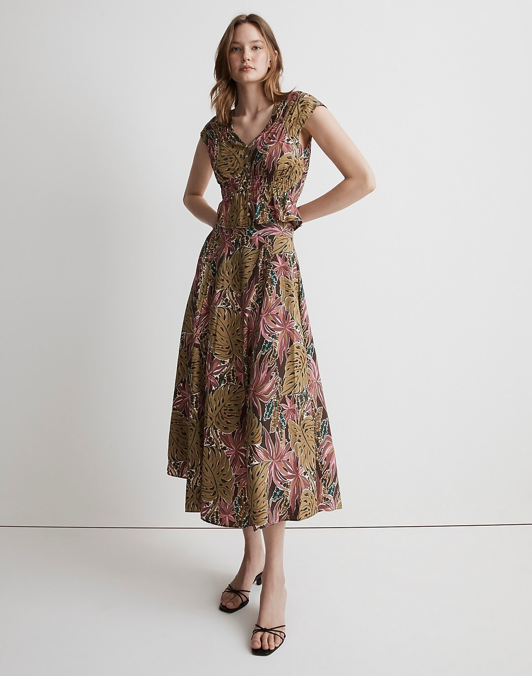 Crinkled Crepe Maxi Skirt in Brushstroke Monstera | Madewell
