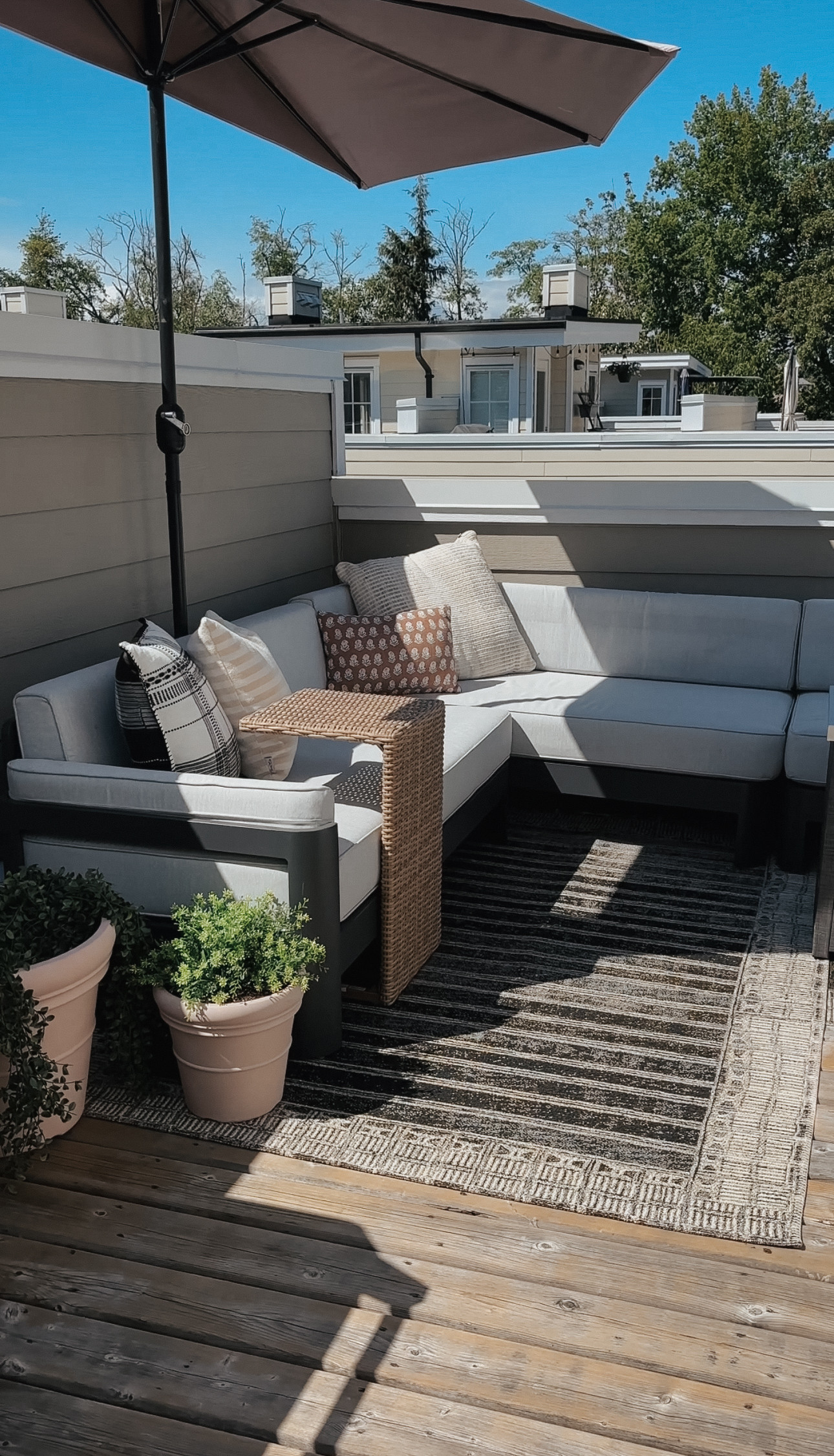 I searched everywhere for a rug that would work with our transitional style home and still feel fresh and natural on our rooftop patio—and I finally found the one! 🤎🤍

This modern organic indoor/outdoor rug from Wayfair completely pulls the space together. The charcoal and ivory stripe pattern adds just the right amount of visual interest without being too bold, and the neutral tones pair perfectly with everything—from wood and metal to wicker and stone.

It’s durable enough for outdoor use but soft enough to feel cozy underfoot, which makes it ideal for our rooftop setup. I love that it gives off that elevated, designer look (think Amber Interiors or Studio McGee) while still being totally affordable.

If you’re hunting for a budget-friendly rug that works with a mix of modern, transitional, and organic decor, this one is a winner. It’s stylish, versatile, and made for both comfort and durability.

Search:
🖤 Joss & Main Boden Striped Charcoal/Ivory Indoor/Outdoor Area Rug – Wayfair

Trust me—this one’s worth it. 

 #LTKSeasonal #LTKHome #LTKSaleAlert