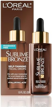 L'Oreal Paris Sublime Bronze Self Tanning Facial Drops with Hyaluronic Acid, Gradual Tan, Fragran... | Amazon (US)