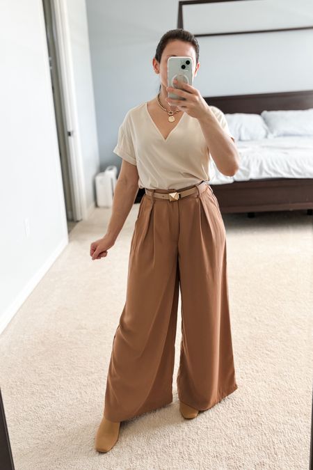 Affordable wide leg office pants at an affordable price from Amazon, available in short (petite) size options 

#LTKworkwear #LTKshoecrush #LTKover40