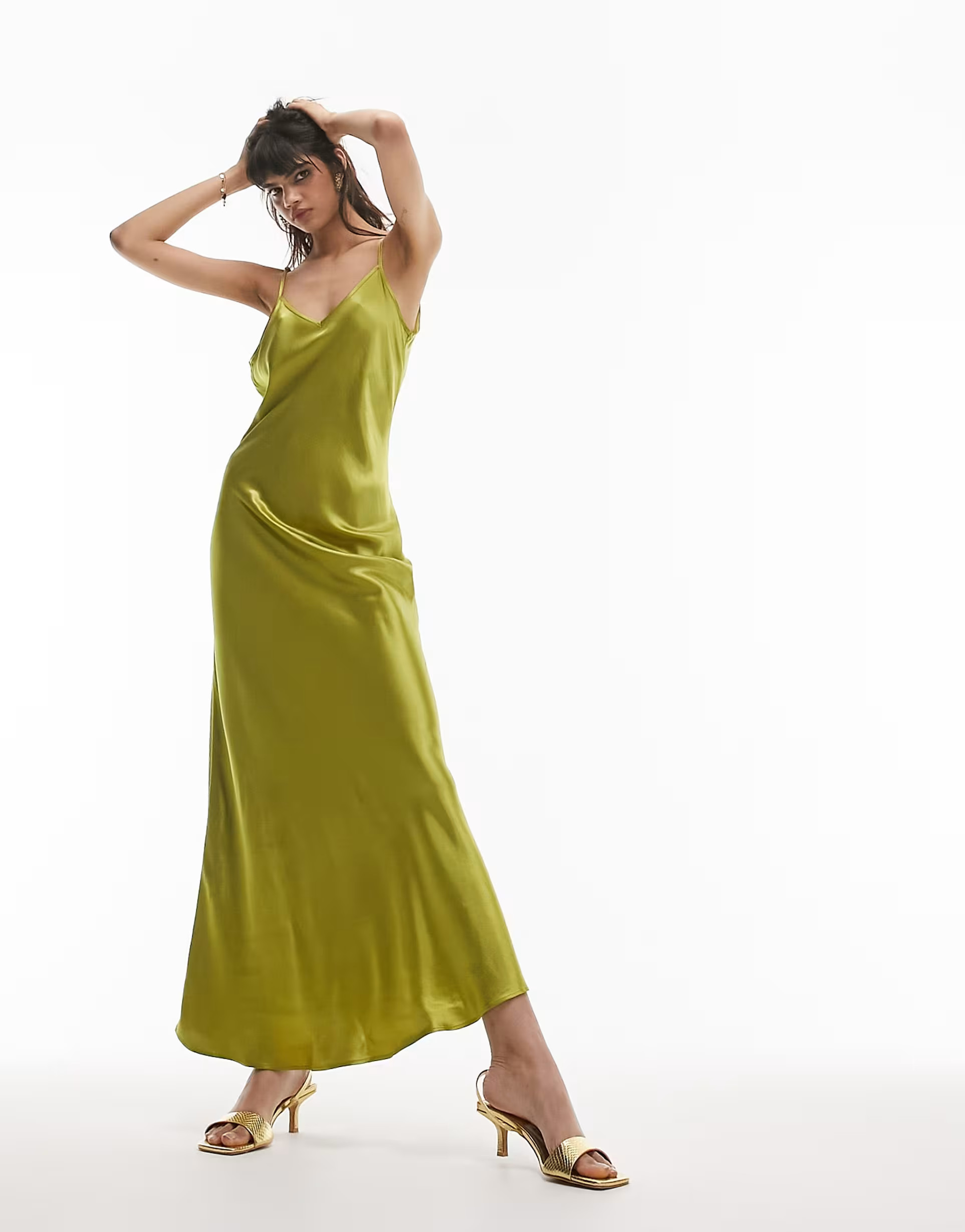 Topshop cami maxi dress in chartreuse | ASOS (Global)