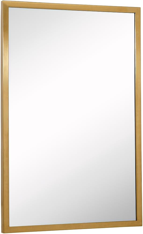 Hamilton Hills 24x36 inch Brushed Gold Metal Frame Full Length Mirror | Commercial Industrial Con... | Amazon (US)