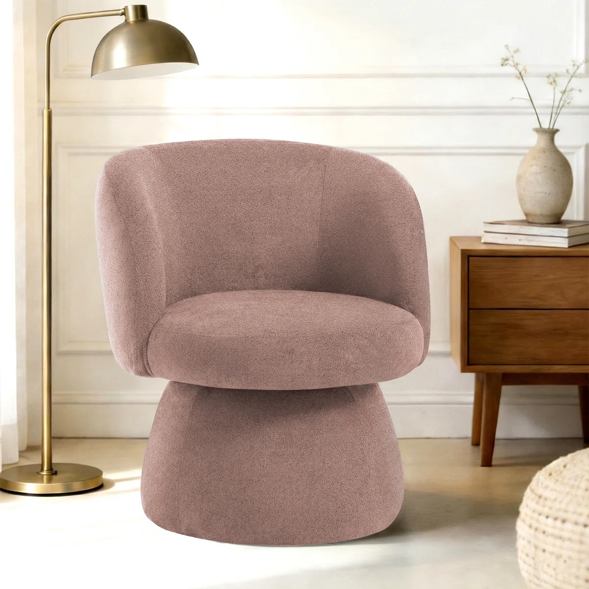 28"W Modern Upholstered Swivel Barrel Accent Chair | Wayfair North America