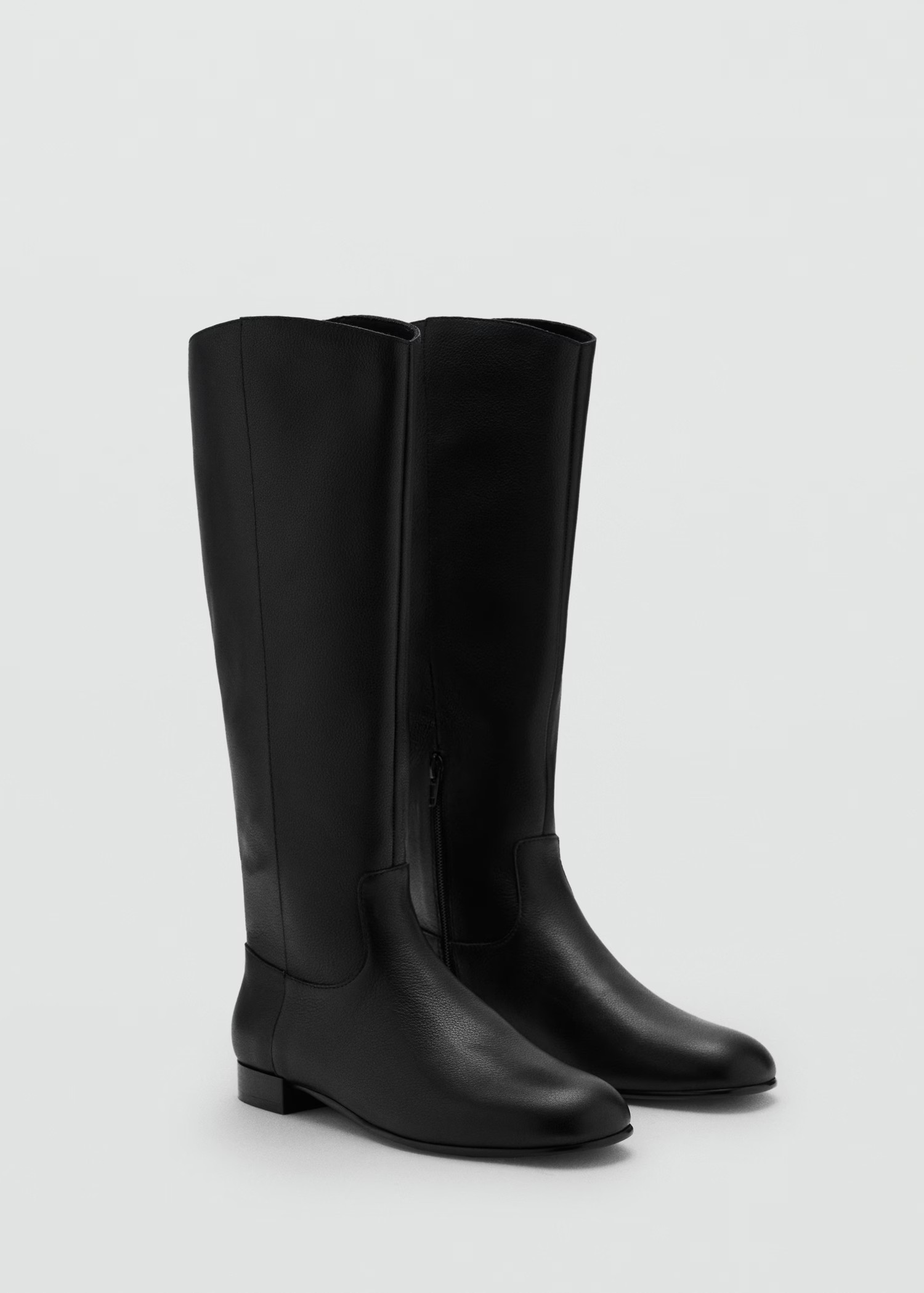 Zipper leather boots | MANGO (UK)