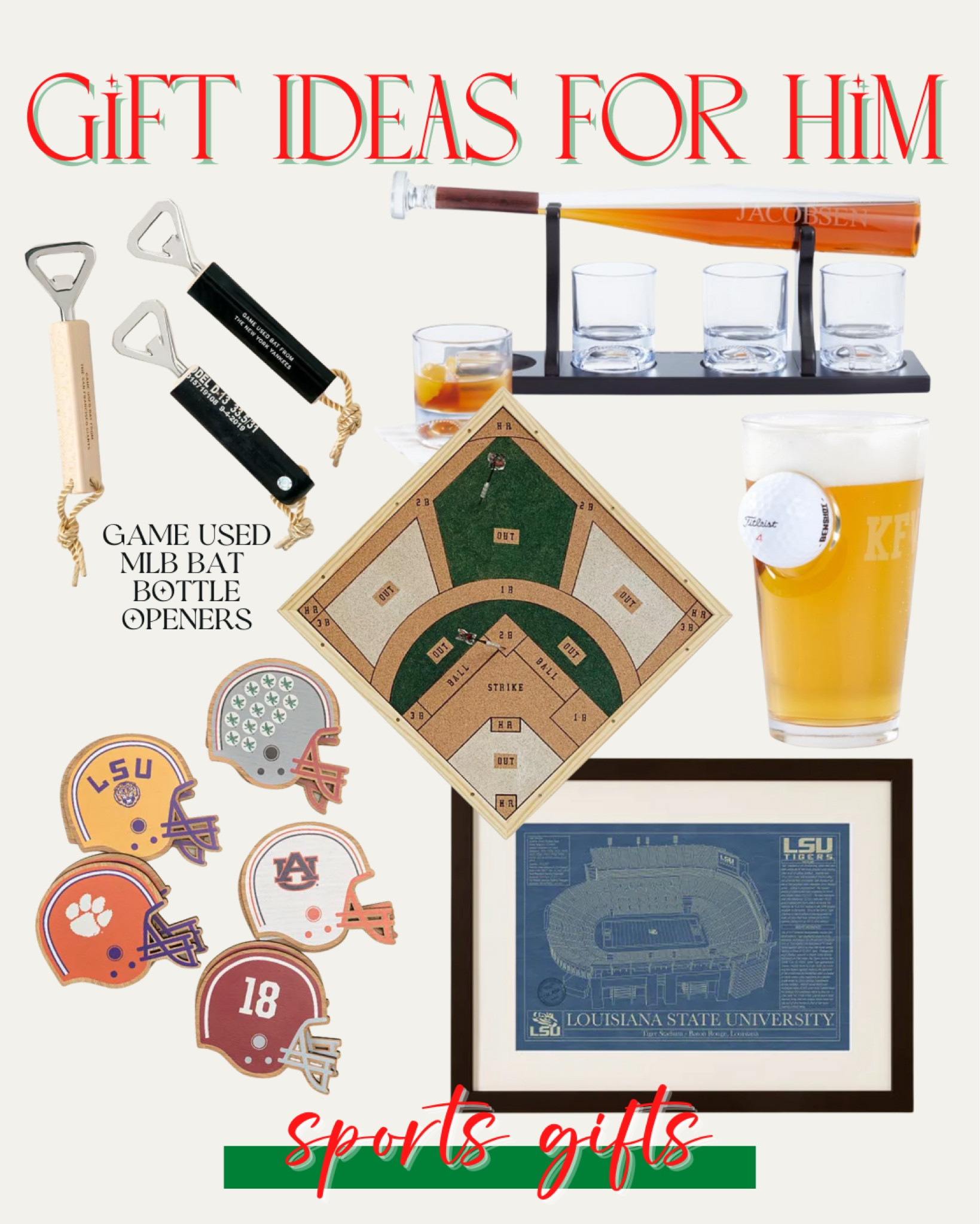 Gift Ideas For Him 
Sports Related Gifts 

#sportsgift #giftsforhim #giftsfordad #giftsforthehusband #giftsformen 

#LTKGiftGuide #LTKmens #LTKHoliday