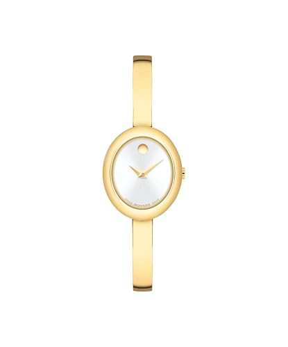 Movado Museum Bangle Oval Women's Watch, Swiss Quartz Movement, Stainless Steel, Luxury Timepiece - Gift for Her - 21.5mm | Amazon (US)