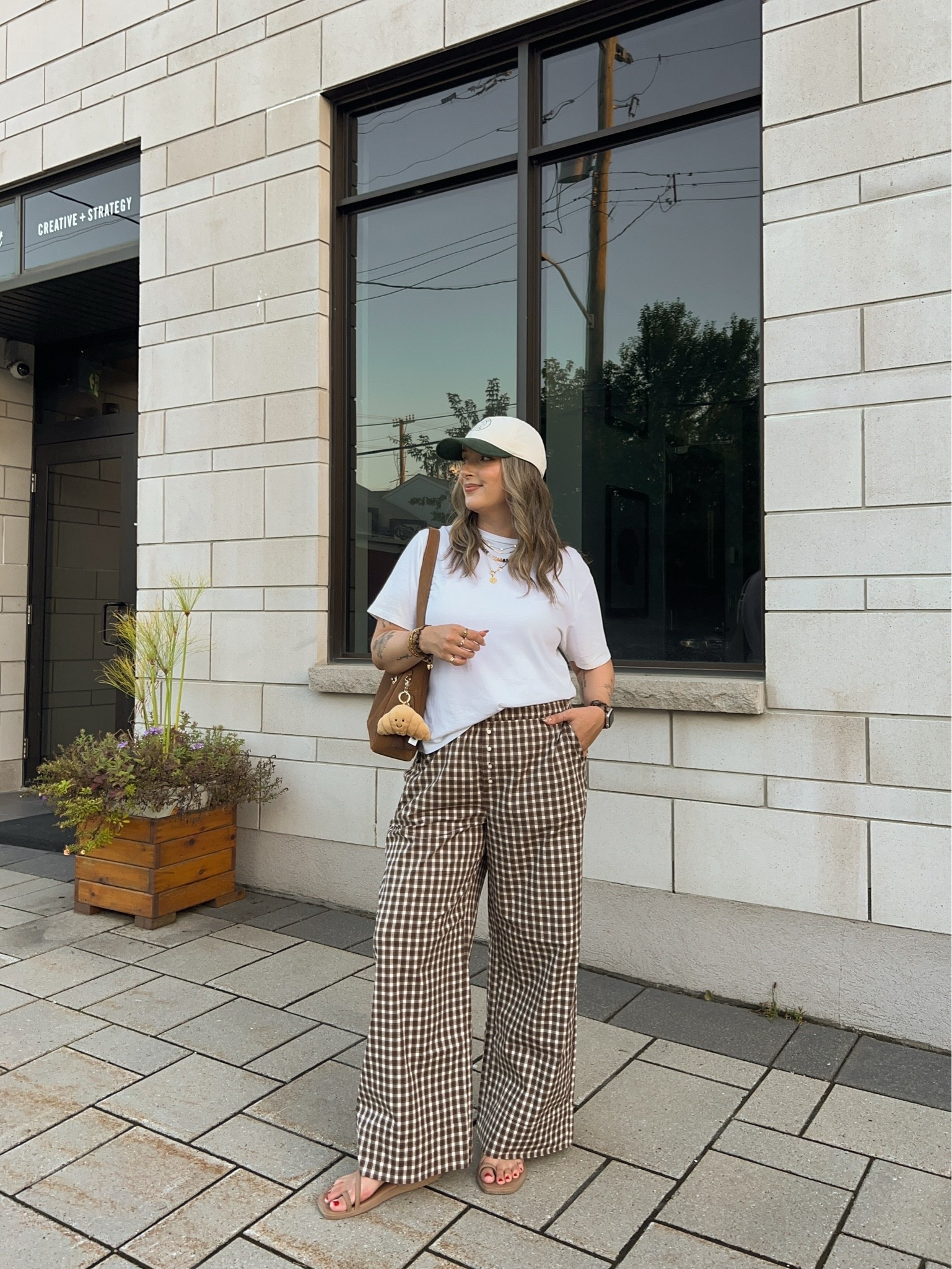 Simple early fall outfit from Abercrombie! Wearing M in the gingham pants. Linked this year’s version of my white tee. Crocs toe loop sandals are super comfy, I’m a 9.5-10 and wear a 10. Canadian crocs link under “similar products”

#LTKfall #LTKmidsize #LTKstyletip
