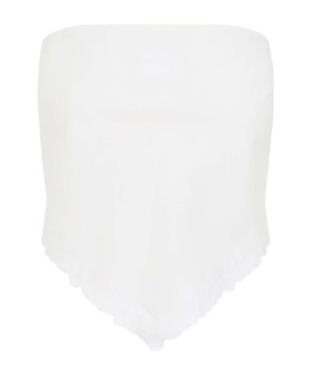 Embroidered slubbed canvas bandana top | Senser US