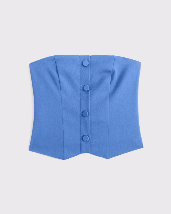 Women's Strapless Cropped Tailored Vest | Women's Tops | Abercrombie.com | Abercrombie & Fitch (US)