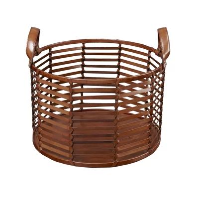 Newport Stripe Leather Basket | Wayfair North America