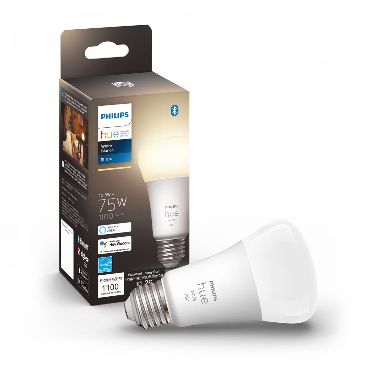 Philips Hue A19 75W Smart LED Bulb White | Target
