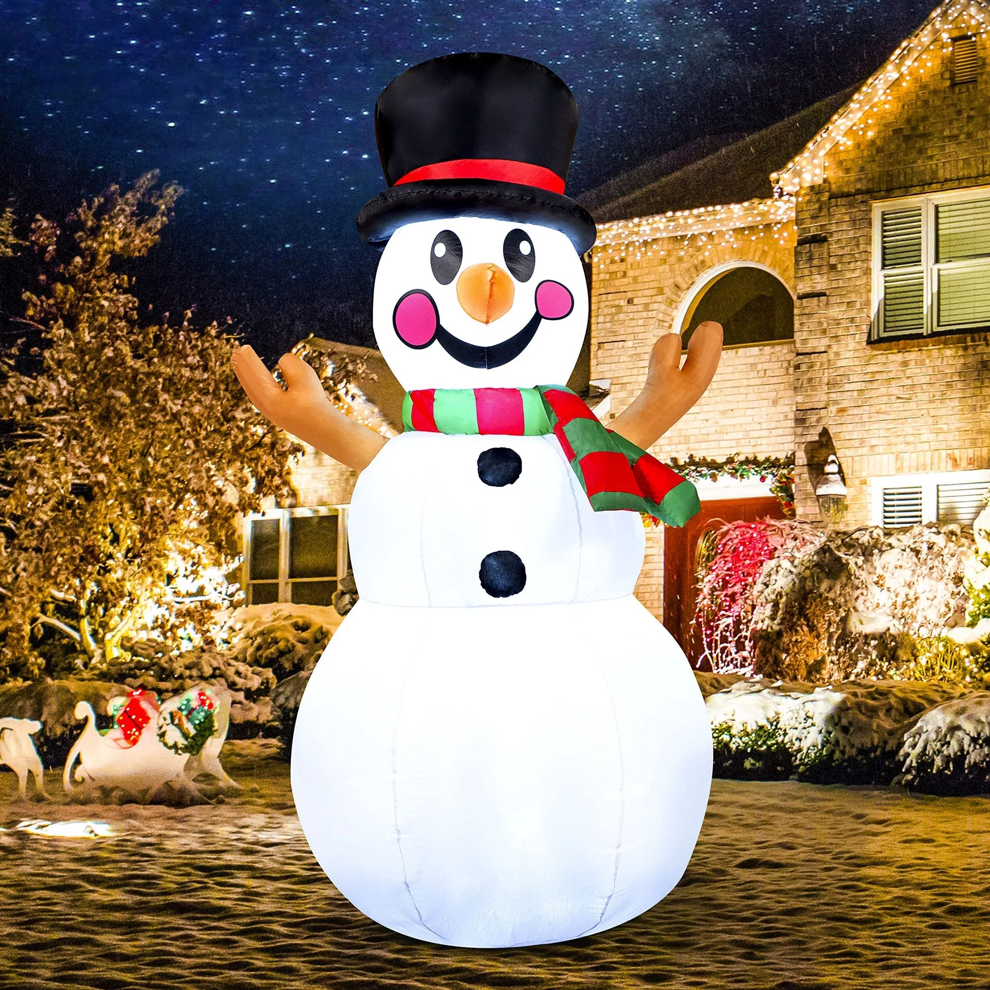 Joiedomi 6ft Snowman Inflatable with Build-in LEDs Blow Up for Christmas Party Decor | Walmart (US)