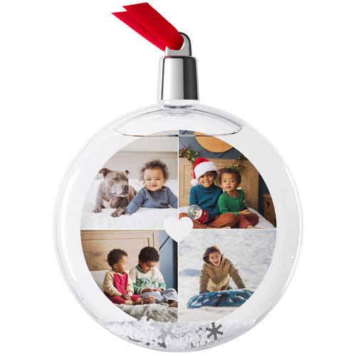 Heart Grid Snow Globe Ornament | Shutterfly