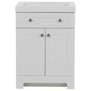 Glacier Bay Everdean 24.50 in. W x 18.75 in. D Bath Vanity in White with Cultured Marble Vanity T... | The Home Depot