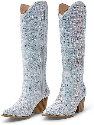 Arromic Cowboy Boots for Women, Black Womens Western Cowgirl Boots Knee High Tall White Cowboy Bo... | Amazon (US)