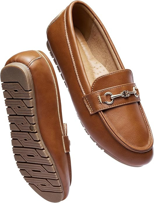 BGSTGUDS Women's Wide Loafers Shoes Cute Dressy Shoes Ladies Comfort Slip Ons Work Shoes | Amazon (US)