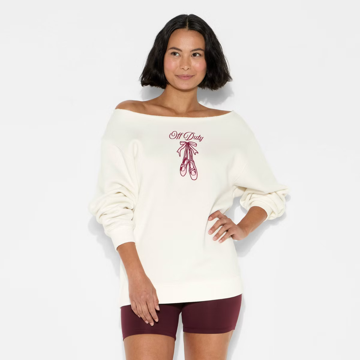 Women's Off the Shoulder Sweatshirt - Wild Fable™ | Target